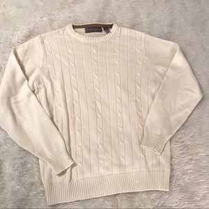 Oscar De La Renta Cream Cable Knit Sweater size M